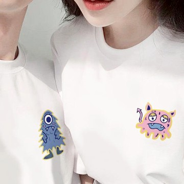 S~XL 左胸 章魚小怪獸 聖誕樹小怪獸 純棉 短T 情侶T【Y0949】MIT 情侶裝 快速出貨 短袖T 團體服 班服