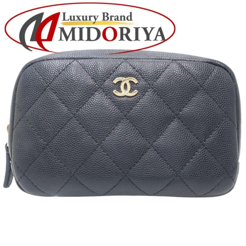 シャネル CHANEL マトラッセ クラシックスモール A80909 化粧ポーチ キャビアスキン ブラック / 083391【中古】 |  LINEブランドカタログ