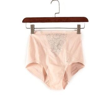 卡品牌新品專柜撤柜女士蜜桃色玫瑰印花高腰抗菌三角內褲 28109