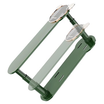 簡約伸縮衣架收納置物架 雙層大容量  綠色  伸縮前7CM 伸縮後16CM