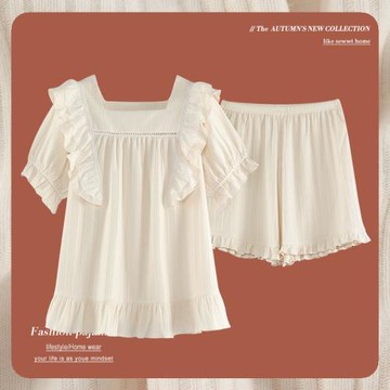 高級感睡衣女夏季薄款短袖短褲2025年新款可愛甜美家居服套裝夏天