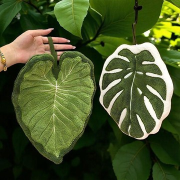 【桃園發貨+免運】海芋植物樹葉擦手巾可愛掛式手巾吸水廚房衛生間毛巾手帕加厚加大BRQ