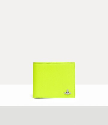 Vivienne Westwood Man. Billfold Wallet Faux Leather Fluro-green One Size Men