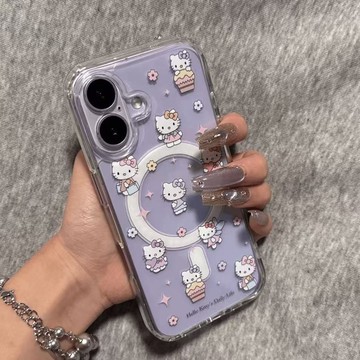 🔥南區現貨🔥可愛滿屏凱蒂貓磁吸殼蘋果17/16pro手機殼iPhone15promax14女1211