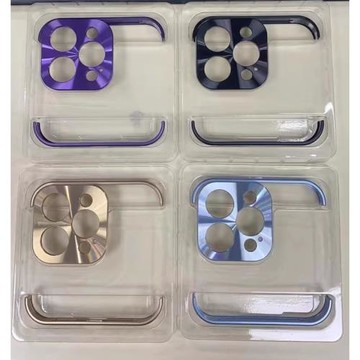 金屬四角墊手機殼適用蘋果14ProMax機殼iPhone13裸機角墊貼12防摔時尚鋁合金鏡頭保護無邊框原機男女新款網紅
