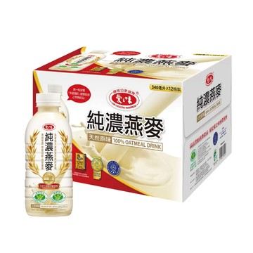 愛之味 2箱組-純濃燕麥/蜂蜜燕麥/豆漿燕麥(340mlX12瓶/箱) 共三款