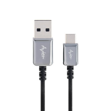 Avier CLASSIC USB C to A 編織高速充電傳輸線 (1M)_鋒芒銀