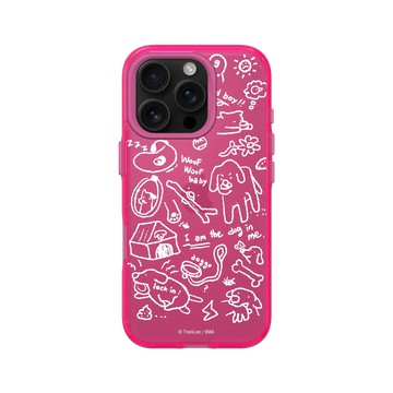 iPhone 16 Pro Clear 粉漾桃 - 小貓貓們 Little Cattos - The Dog in me (White)