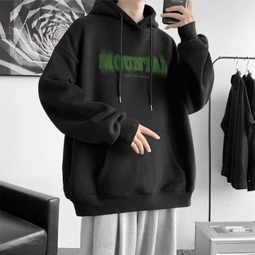 秋季字母印花連帽衛衣男士百搭寬松大碼上衣韓版潮流時尚帥氣外套