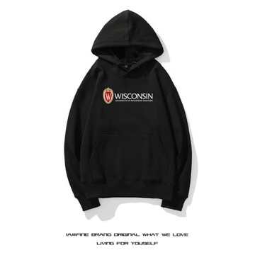 威斯康星大學麥迪遜分校連帽衛衣UW–Madison紀念品留學生外套秋