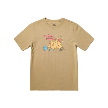 the north face 男 帳篷日出 快乾短袖t ap卡其7wf8/吸濕排汗露營標語印花短