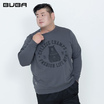 【BUBA大尺碼】深灰美式大熊圖大學T2L~7L 13732-85，13733-85