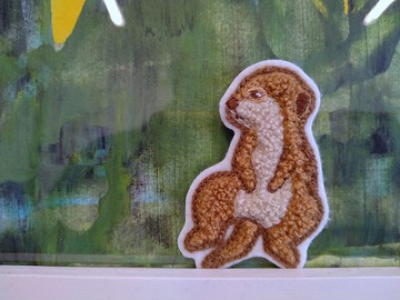立體刺繡貼紙【狐獴】坐姿狐獴  DND