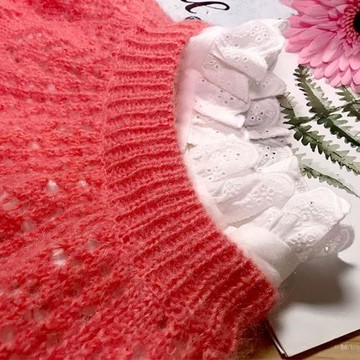 現貨20年早春法式輕奢花邊圓領鏤空白色純棉內搭外穿直筒長袖襯衫