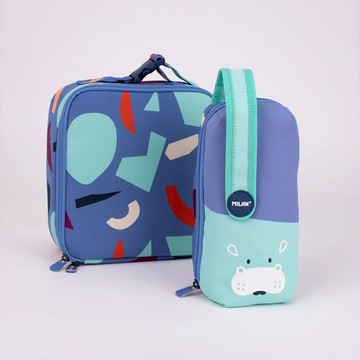 (36件文具組/4口式)MILAN隨行畫筆袋著走/小動物系列/小河馬 生日禮物 畢業禮物 聖誕禮物 鉛筆盒 兒童 學童