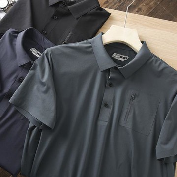 高端系列！鳥家機能風 外貿男裝夏季休閑彈力速干短袖T恤POLO衫