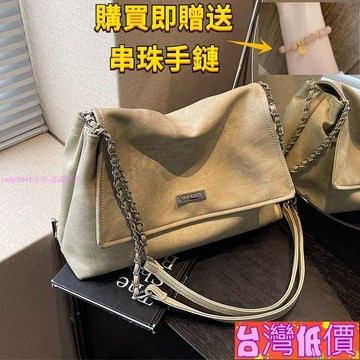 悅裳💎台灣免運💎通懃包包女 大容量 2025春季新款 時尚小衆質感 鏈條單肩包 斜挎包 手提包 休閑軟面 托特包包女