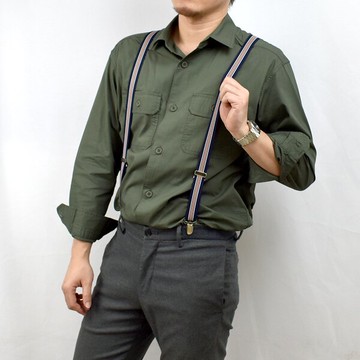 吊帶 復古條紋線條單扣【NKD52】