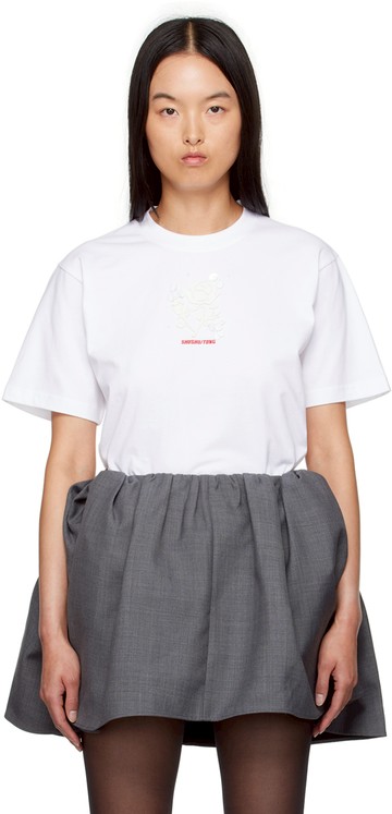 SHUSHU/TONG 白色刺绣 T 恤