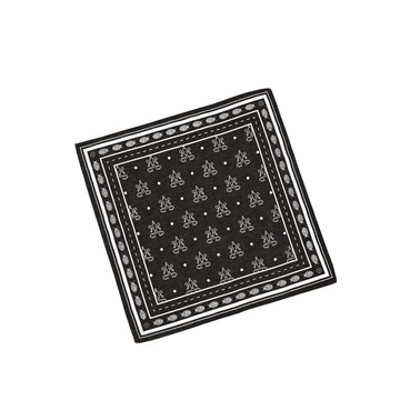 Monogram 印花絲巾 黑