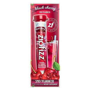 Zipfizz, 能量混合飲品，黑櫻桃味，20 管，每管 0.39 盎司（11 克）
