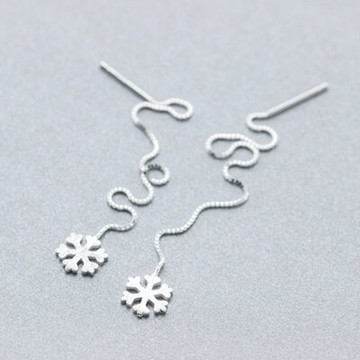 925純銀耳環耳飾-甜美可愛雪花設計母親節生日情人節禮物女飾品73dq46【獨家進口】【米蘭精品】