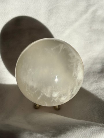 雪花幽靈 白兔毛 彩虹 透亮 白水晶 水晶球