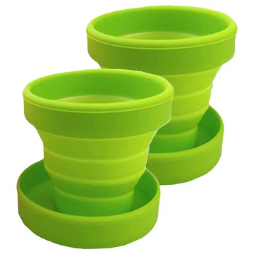 葉子小舖 隨身攜帶矽膠摺疊漱口水杯  顏色隨機  2個