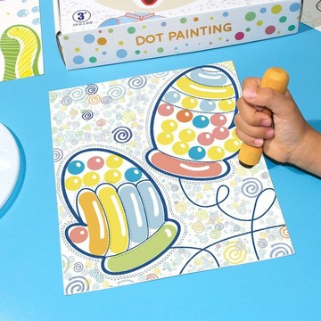 【臺灣-出貨】兒童點點塗鴉畵 益智點點畵畵寶寶點點筆套裝幼兒園控筆訓練手工