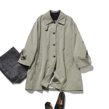 可輕鬆駕馭多種季節的百搭單品 經典風衣 中長版外套 淺卡其色 251003-2