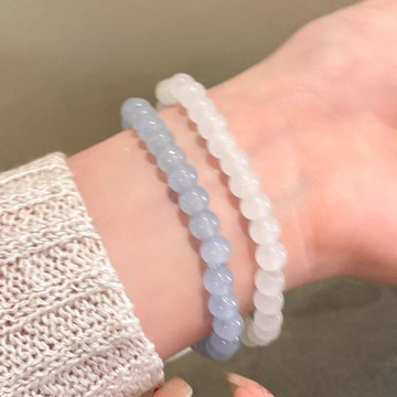 免運🔥冰感清新單圈手鍊甜美少女簡約高顏值手串ins小衆百搭diy手工製作銀飾 手鍊 可調整手鍊 首飾 飾品 手鏈 手鐲