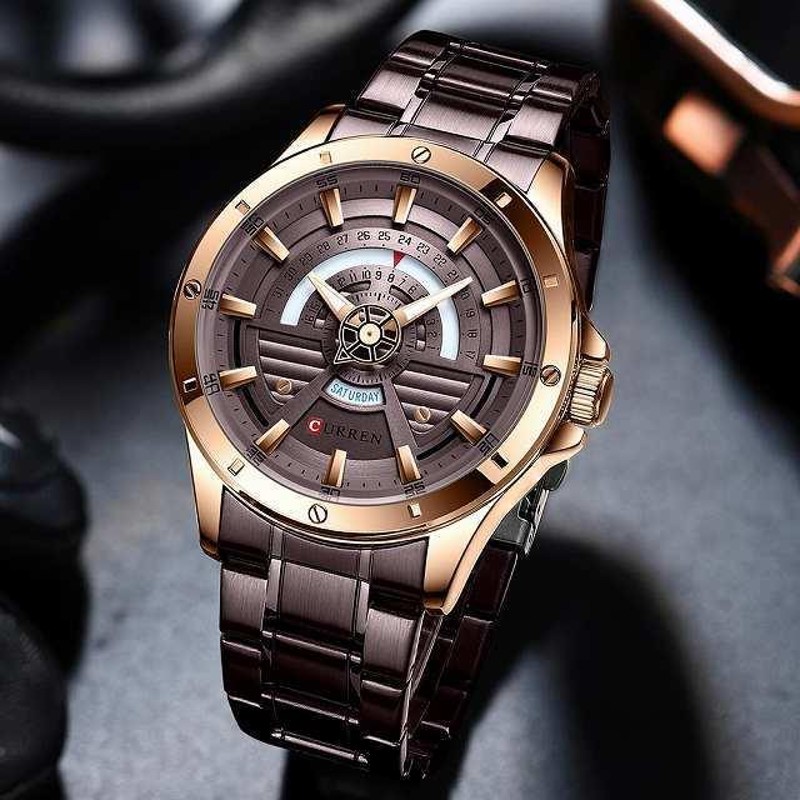 腕時計 男性 のためのCURREN カジュアル 発光手 腕時計