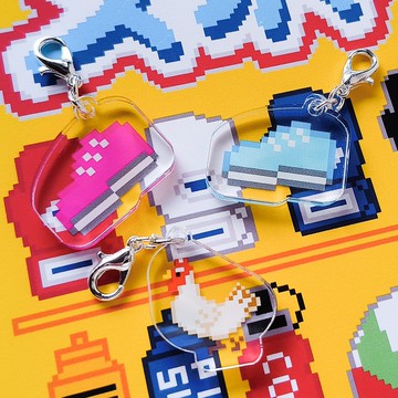 吊飾 Pi Pi Pi！運動 體育用品店 運動鞋 小獵豹 矮雞 壓克力吊飾 像素畫