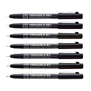 【Kuretake 吳竹】ZIG 漫畫代針筆 茶色/紫色/灰色/淡藍色 0.1mm~0.5mm /支 CNM-003~08-5V(日本品牌)  -  多款可選