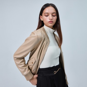 SO NICE 率性皮革棒球外套