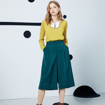 JIN HWA 今譁 詹譁霓 寬口七分褲N0231