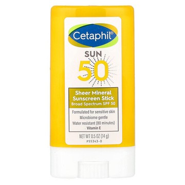 Cetaphil, 全粹礦物質抗曬棒，SPF 50，0.5 盎司（14 克）