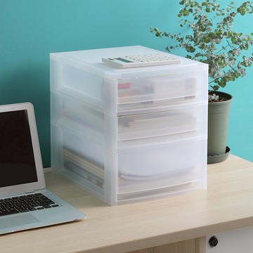 日本 天馬 A5桌上型抽屜收納盒(2低+1高抽)