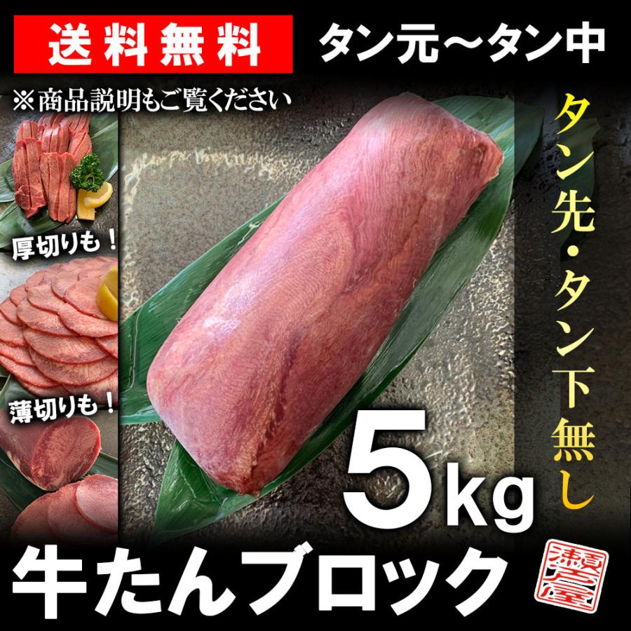 牛タン ブロック 約5kg ムキタン 厚切り 業務用 焼肉 BBQ バーベキュー 送料無料