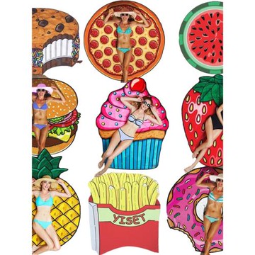 歐美超大甜甜圈沙灘巾戶外旅行超輕速干披巾運動吸水巾游泳沙灘毯