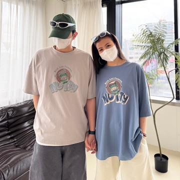 【AMERO】男裝 女裝 短袖圓領Ｔ恤 水洗 起司餅乾印花 情侶裝