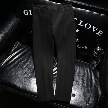 LORK&DEEM 英倫風百搭毛呢小西褲男士復古秋冬季錐形休閑九分褲