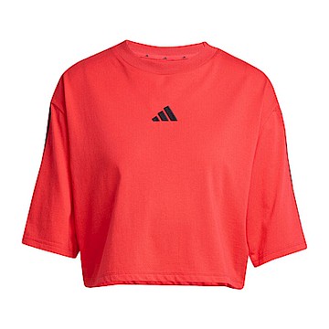 Adidas W 3S SJ TLR T JE1198 女 T恤 短版 短袖上衣 運動上衣 休閒短袖 落肩 紅黑