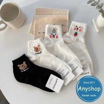 Anyshop韓國襪 Q版熊熊短襪 動物襪 女孩精選 動物 韓國襪 韓國女襪 韓襪 熊熊 短襪 熊熊襪 05701