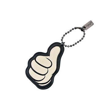 COACH X DISNEY MICKEY按讚圖印珠鍊鑰匙圈掛飾