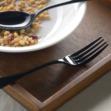 日本高桑金屬 日製黑琺瑯餐叉-2入