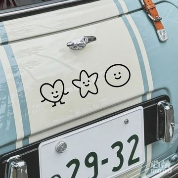 日系車貼💫 心情車貼丨可愛風愛心微笑臉圖案電動摩托汽車門把手擋風玻璃貼紙 汽車装饰贴