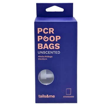 tails&me 尾巴與我 環保撿便袋 4捲/60張 23x33cm  藍色  1盒