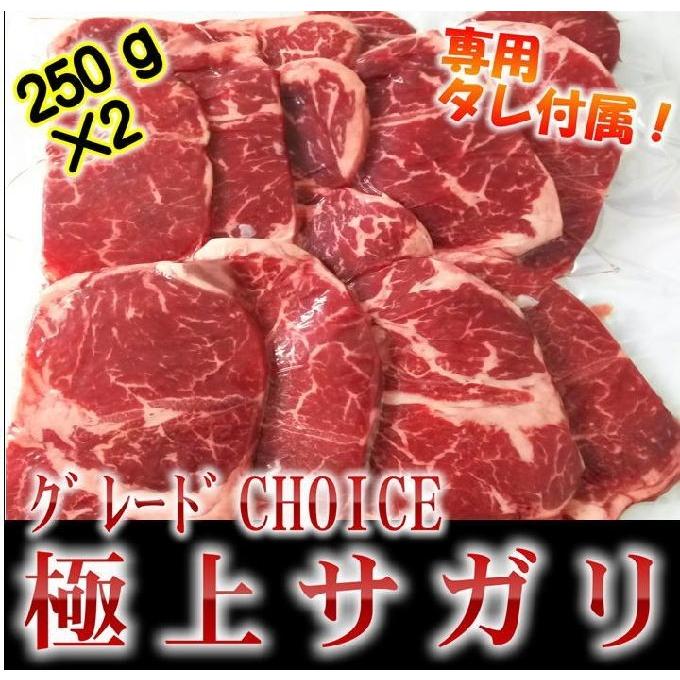 黒毛牛　ハラミ・サガリ焼き肉　　焼肉カット　業務用真空パック250ｇ×2