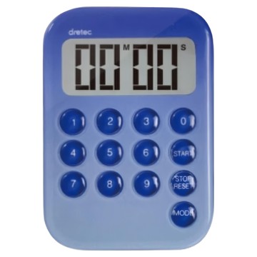 dretec 新果凍數字型電子計時器 T-553BL 藍色  88 x 62 x 14mm  1個